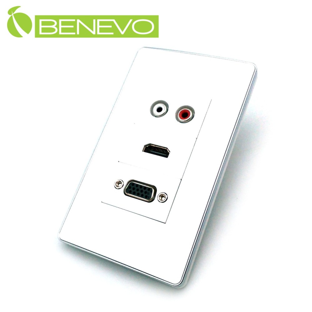 BENEVO嵌入面板型 VGA+HDMI+紅白L/R聲音插座