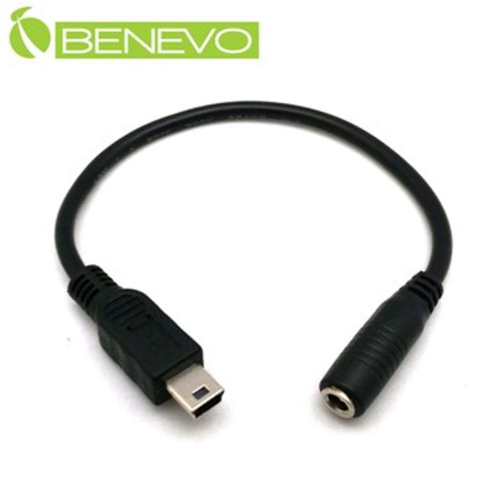 BENEVO Mini USB公頭轉 DC電源母座(3.5mmx1.35mm )轉接線