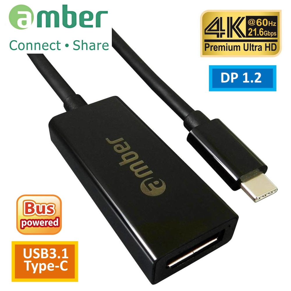 amber Adapter USB3.1 Type-C to DisplayPort Premium 4K@60Hz