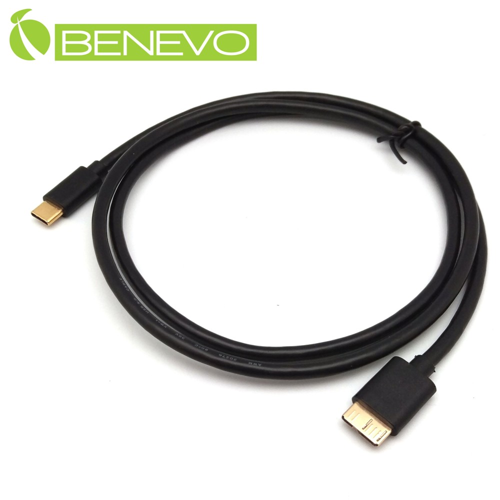 BENEVO 1米 USB3.1 Type-C (USB-C) 公對USB3.0 Micro-B公訊號連接線