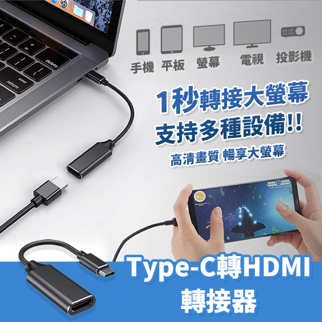 USB Type-C to HDMI 公對母轉接器