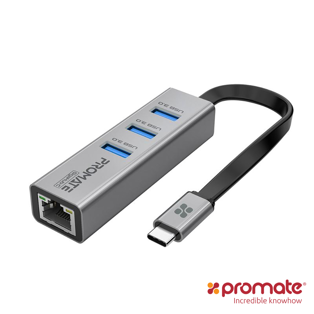 Promate USB Type C to Ethernet 乙太網路轉接器(GigaHub-C)