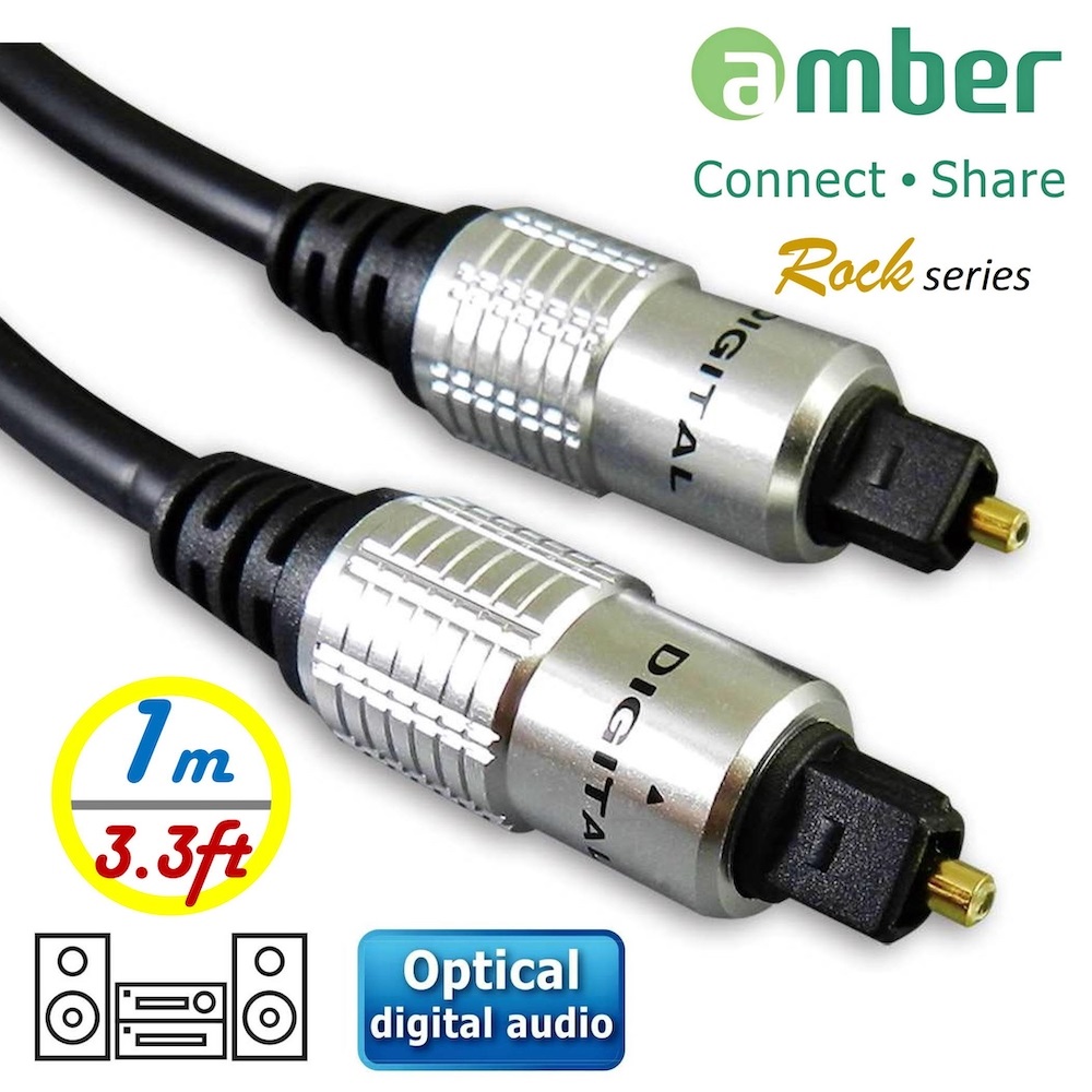 amber S/PDIF Optical Digital Audio Cable,Toslink to Toslink-【1m/3.3ft】