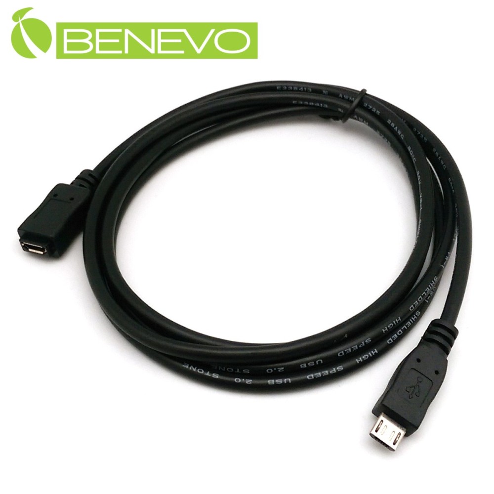BENEVO 1.5米 Micro USB公對母延長線 [BUSB0150MCBMF(黑)