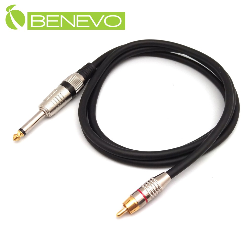 BENEVO 1.5米 TS型式6.3mm公對RCA公 聲音轉接線