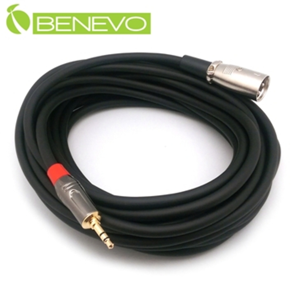 BENEVO 8米 3.5MM公頭轉XLR(Cannon接頭)公頭 音訊連接線