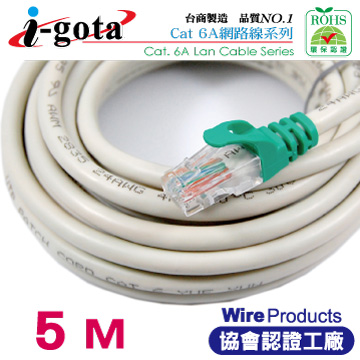 i-gota CAT6A超高速網路傳輸線 5M(RJ-MW6A-005)