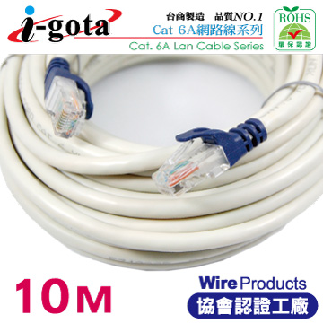 i-gota CAT6A超高速網路傳輸線 10M(RJ-MW6A-010)