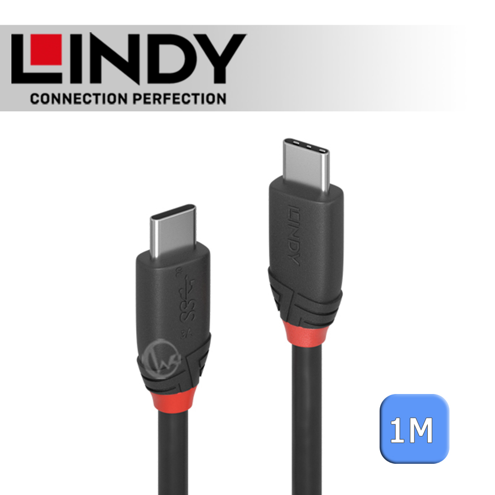LINDY 林帝 Black USB 3.2 Gen 2x2 Type-C 公 to 公傳輸線 1m (36906)