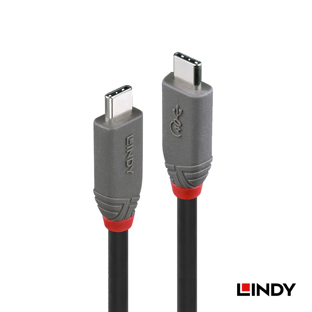 【LINDY 林帝】Type C-C USB4 傳輸線+PD智慧電流晶片 0.8M