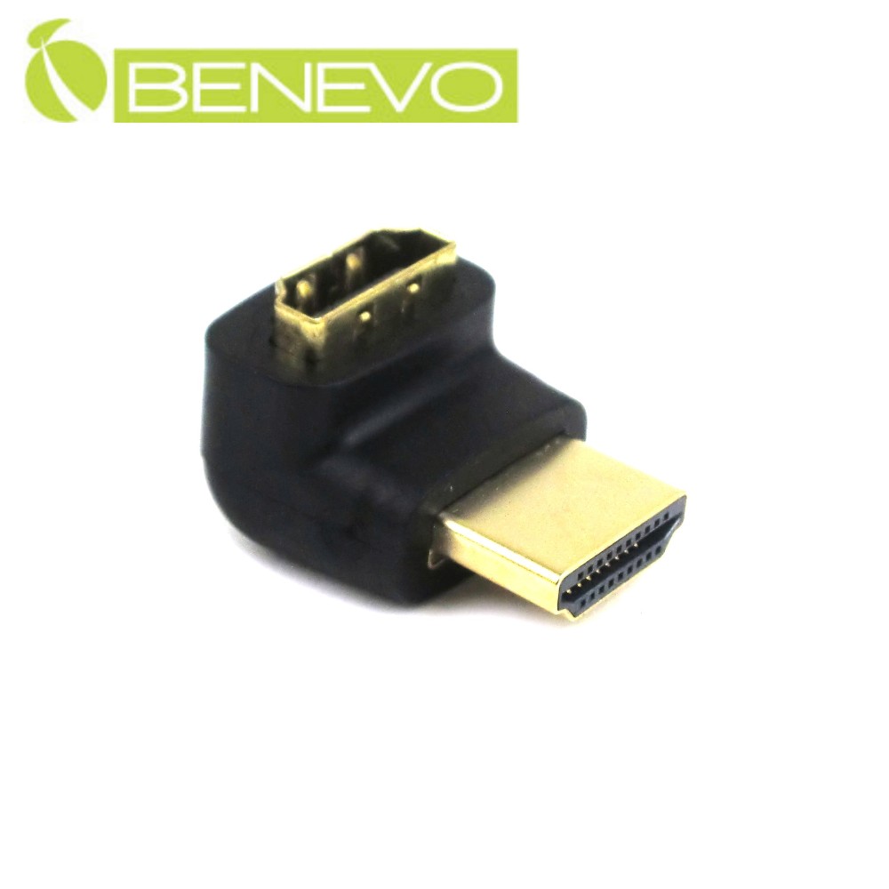 BENEVO 鍍金版 HDMI公對母直角轉接頭