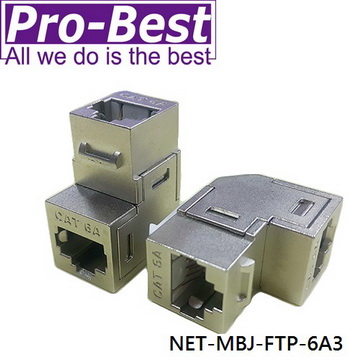 PRO-BEST C6A FTP 網路接續盒 90度 金屬遮蔽外殼