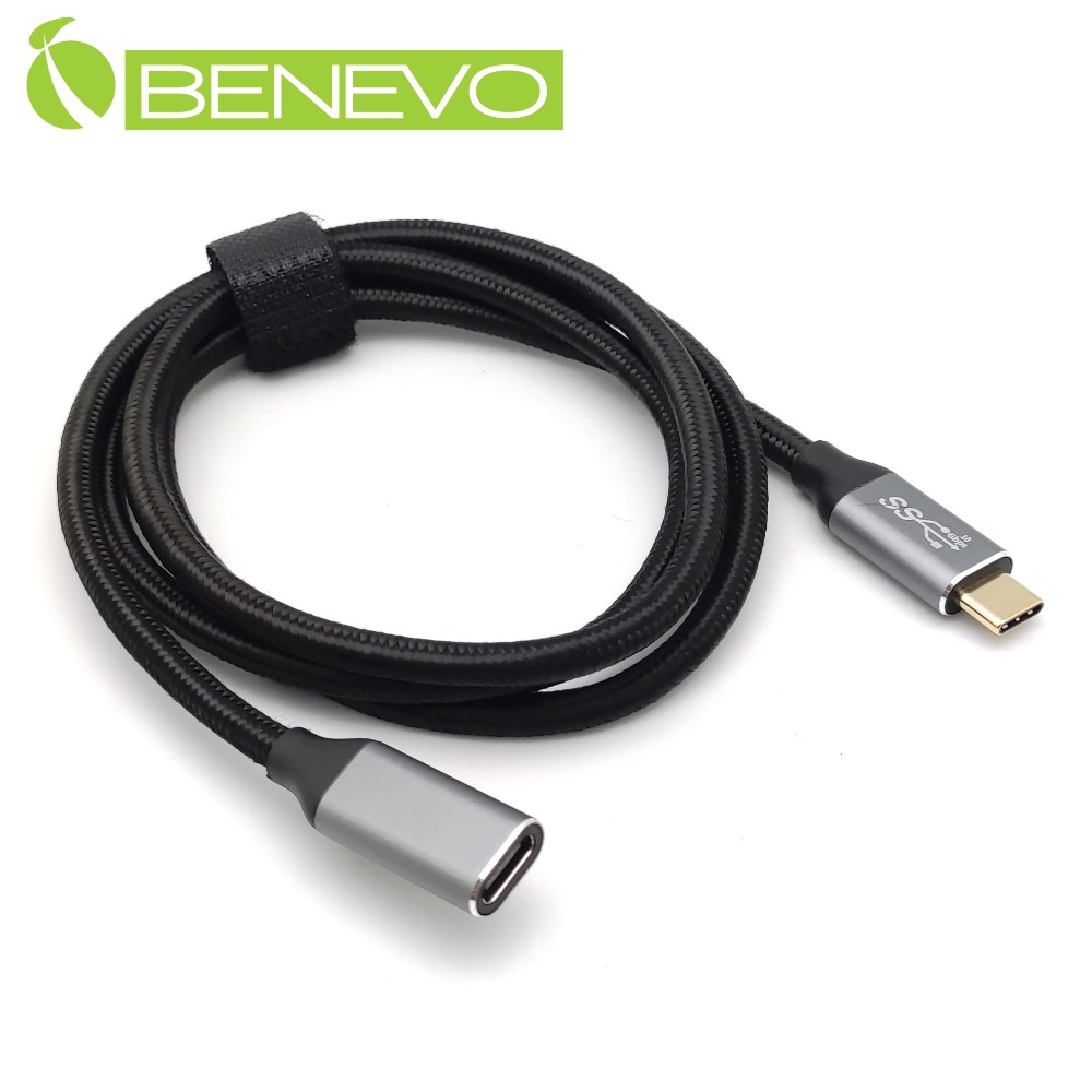 BENEVO 1米 USB3.1 Gen2 Type-C公對母訊號延長線(10Gbps/PD100W)