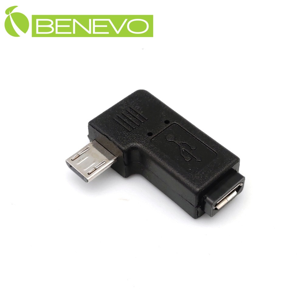 BENEVO左彎型 Micro USB公對母延長轉接頭