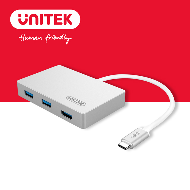 UNITEK 優越者TypeC轉 HDMI+USB3.0轉接器