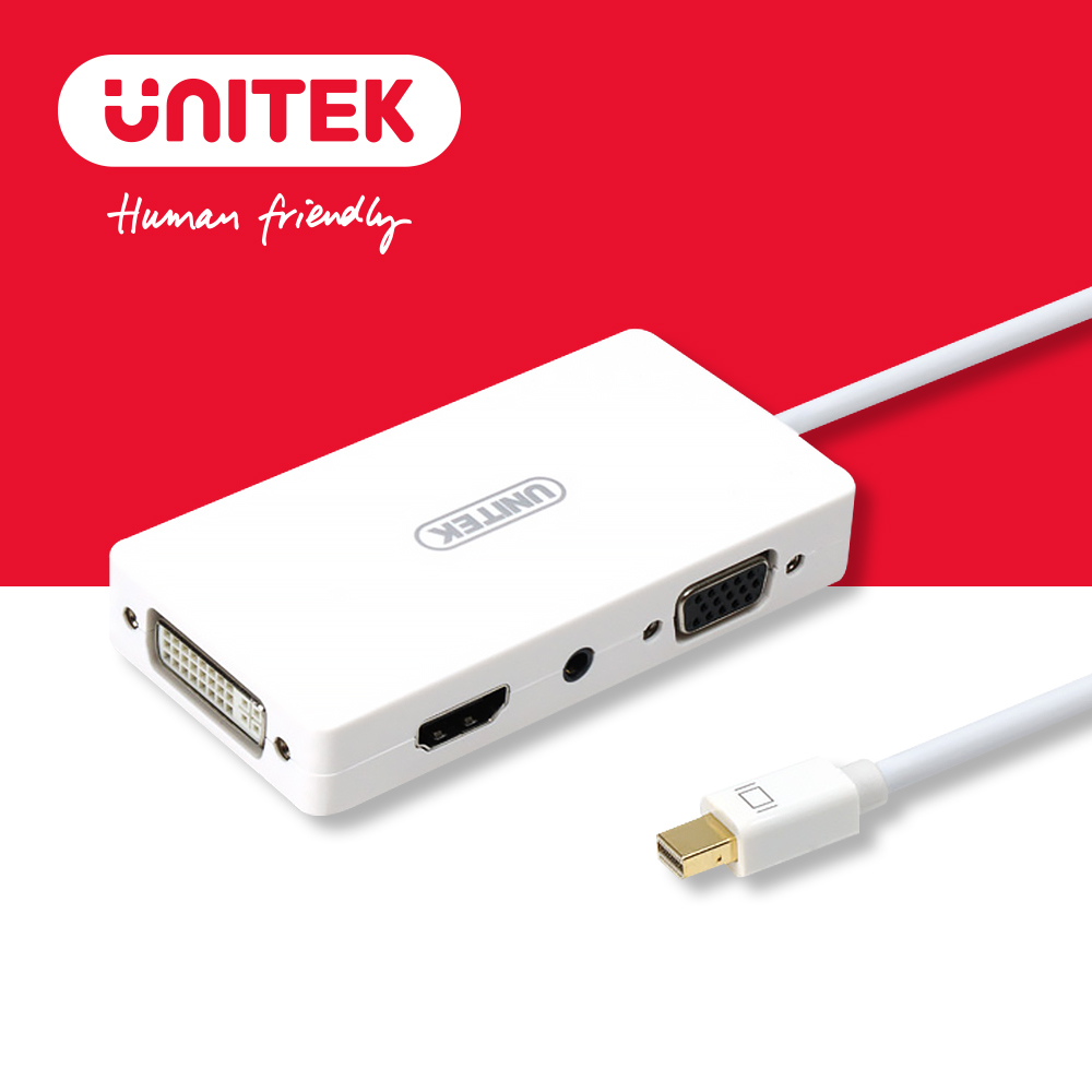 UNITEK 優越者Mini DisplayPort轉HDMI / DVI / VGA轉換器