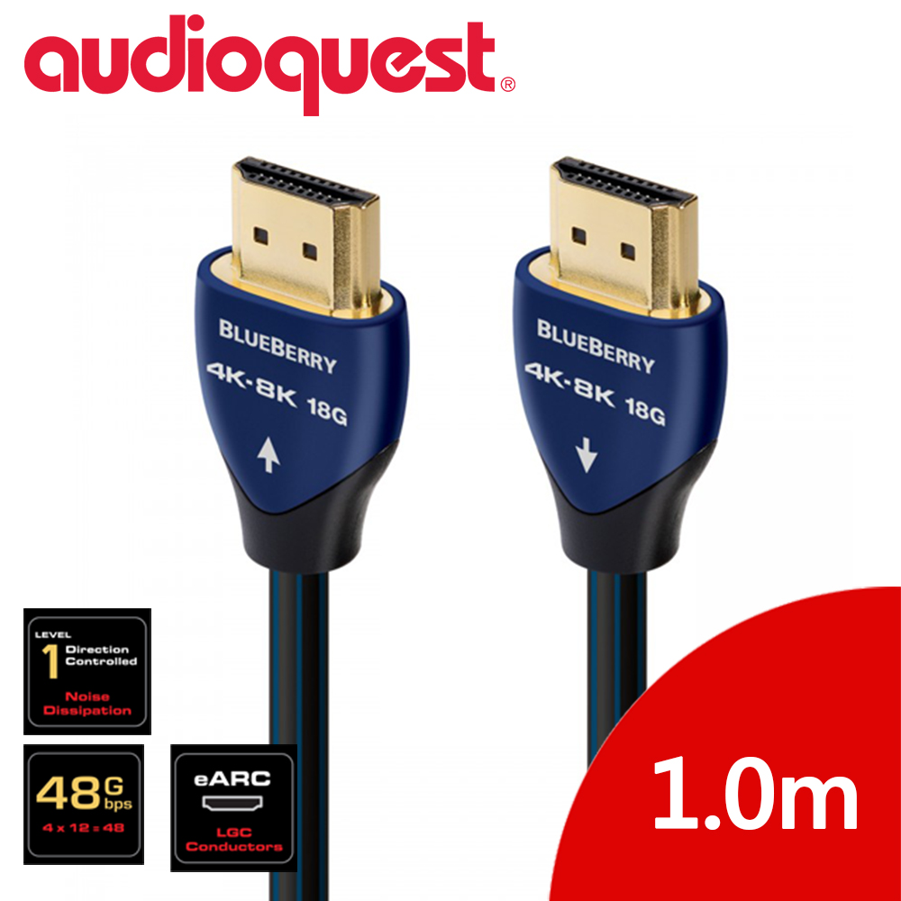 美國線聖 Audioquest HDMI BlueBerry 藍莓 (1.0m) 支援4K/8K