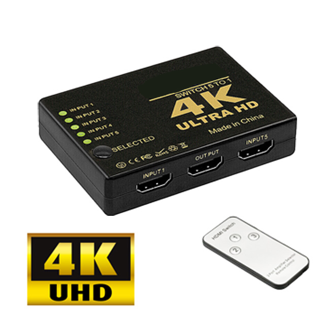 標準4K2K HDMI 5進1出遙控切換器(UH-7595C)