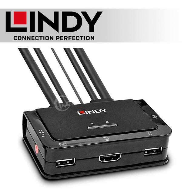 LINDY 林帝 2埠 HDMI2.0 to HDMI2.0 帶線KVM 切換器 (42345)