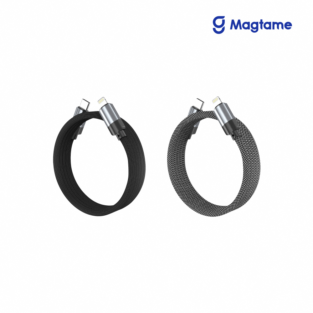 Magtame Type-C to Lightning 磁性快收納充電傳輸線-鋁殼圓線款 1M (發明專利)