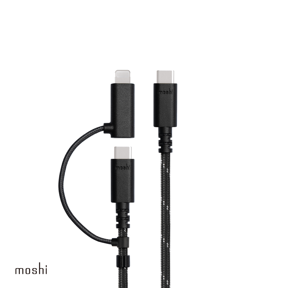 【moshi】二合一 USB-C to USB-C & Lightning 充電/傳輸線