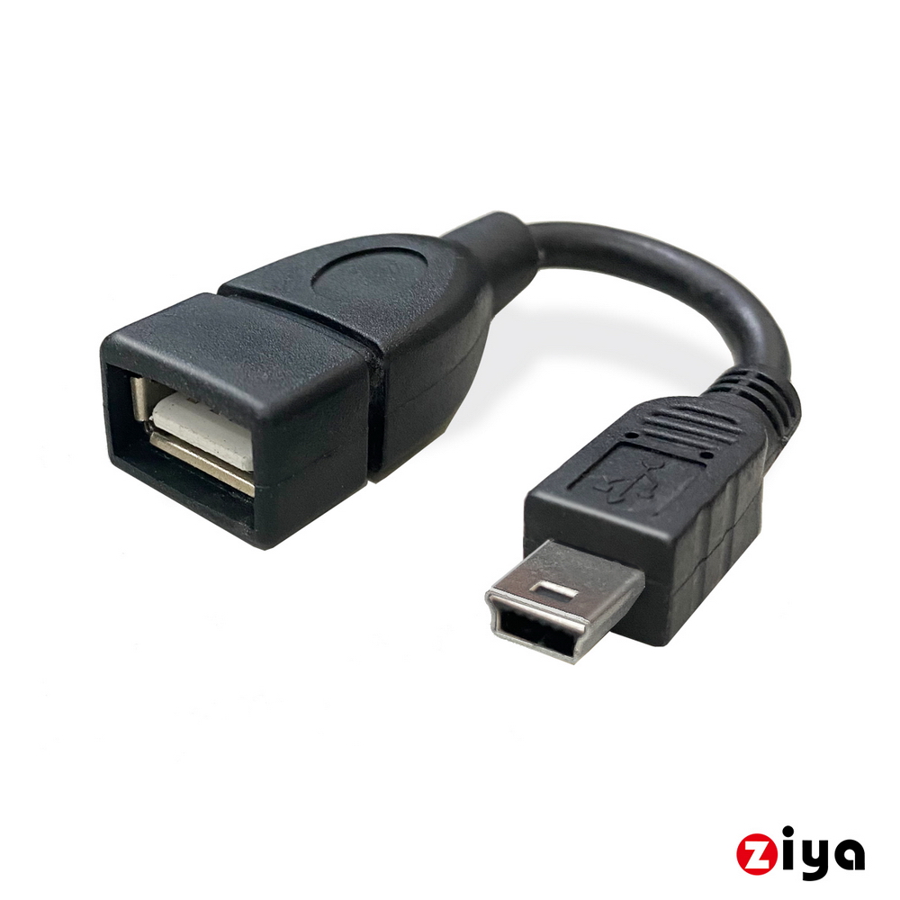 [ZIYA USB轉接線 OTG USB-A母 to Mini公 輕巧款