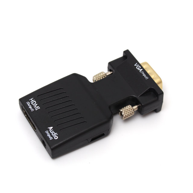 VGA(公)轉HDMI(母) 電腦影像投影轉換器 帶音頻線