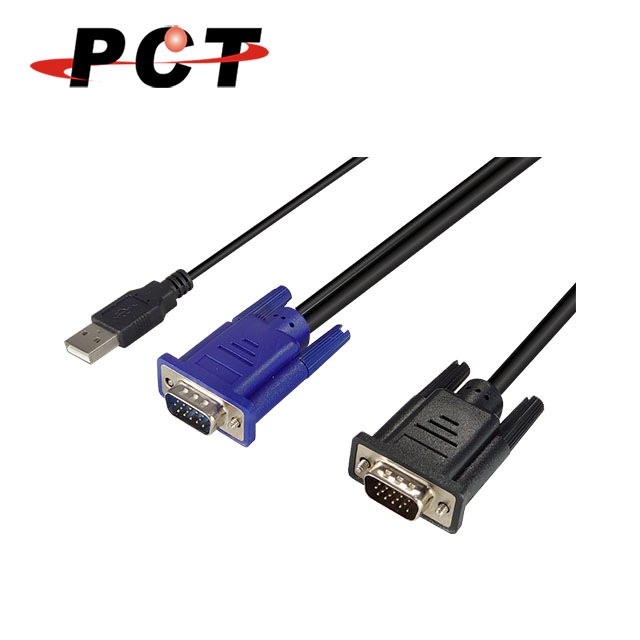 【PCT】VGA + USB 高畫質視訊傳輸線 (3米/公-公)(MA-3.0CE-U)