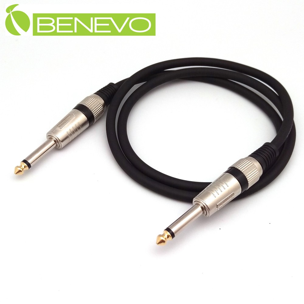 BENEVO 1M TS型式6.3mm公對公單聲道/非平衡聲音連接線