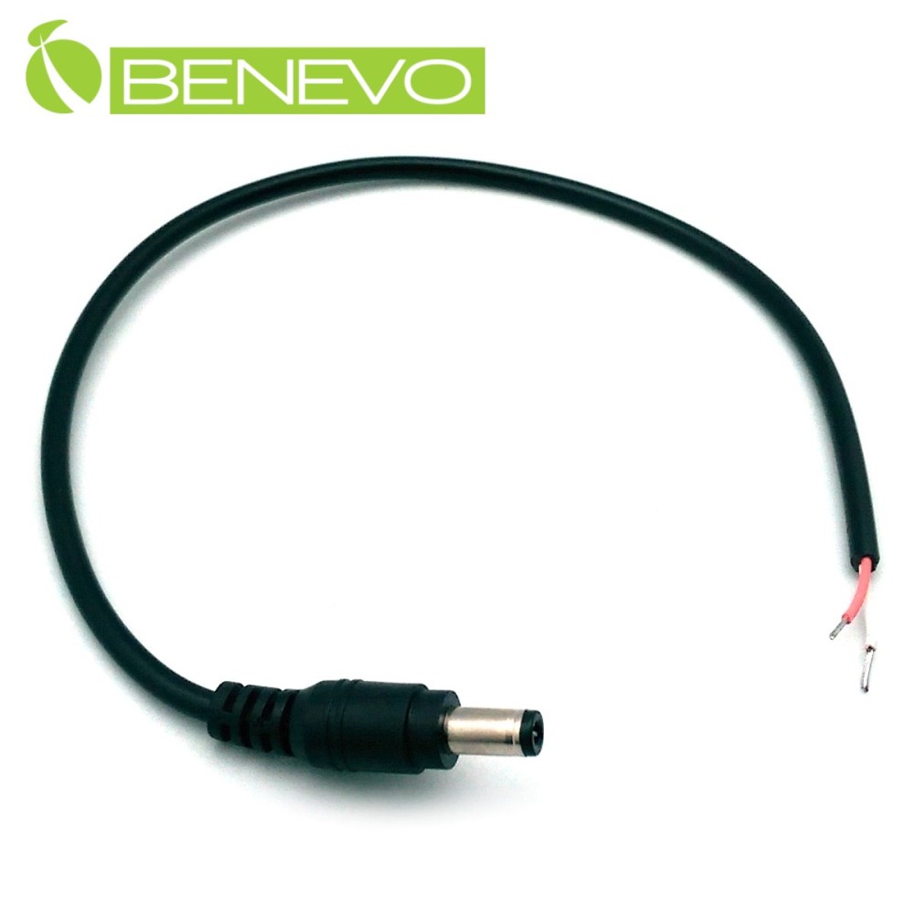 2入組 - BENEVO監控型 30cm DC電源線(5.5x2.5mm公頭/5A線芯/正負 極線頭)
