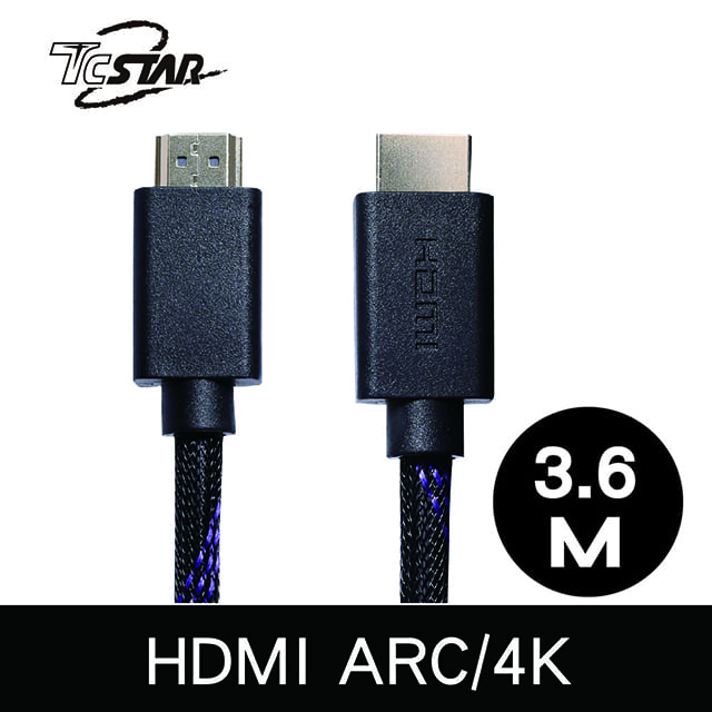 TCSTAR 編織3D高速乙太網HDMI高畫質影音傳輸線1.4(3.6m) TCW-H1360
