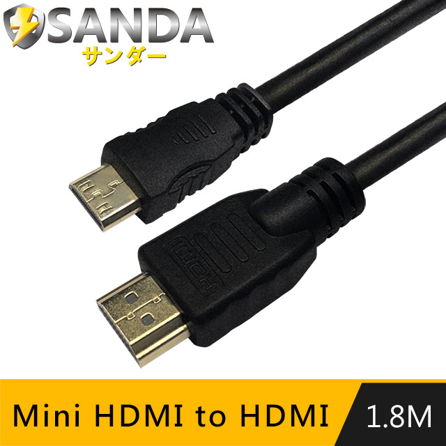 SANDA 1.8M Mini HDMI to HDMI 影音傳輸線
