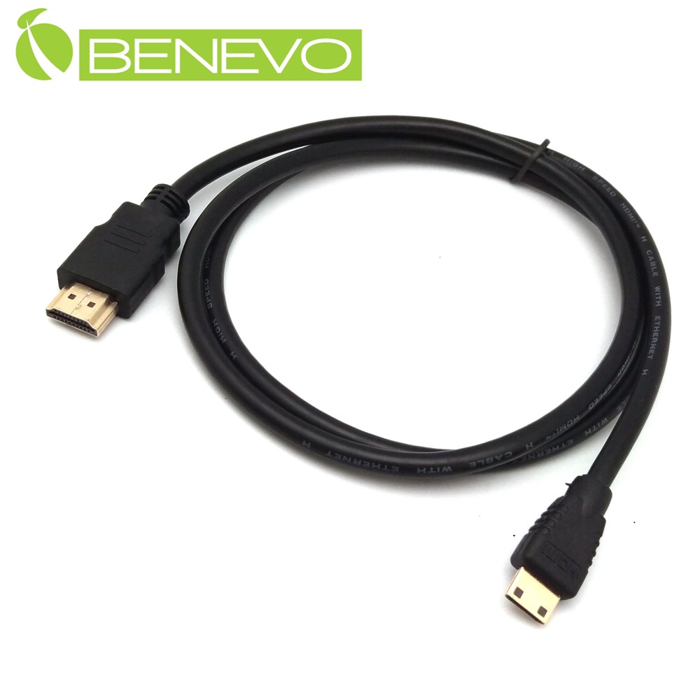 BENEVO 1米 Mini HDMI轉HDMI影音連接線