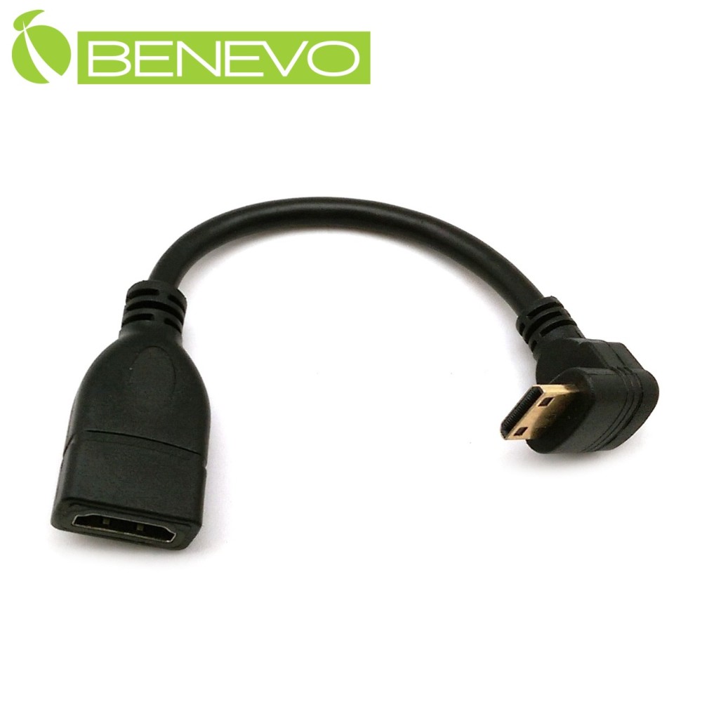BENEVO下彎型 Mini HDMI(公) 轉 HDMI (母) 轉接短線