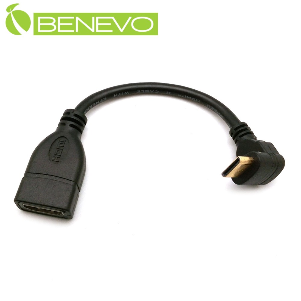 BENEVO上彎型 Mini HDMI(公) 轉 HDMI (母) 轉接短線