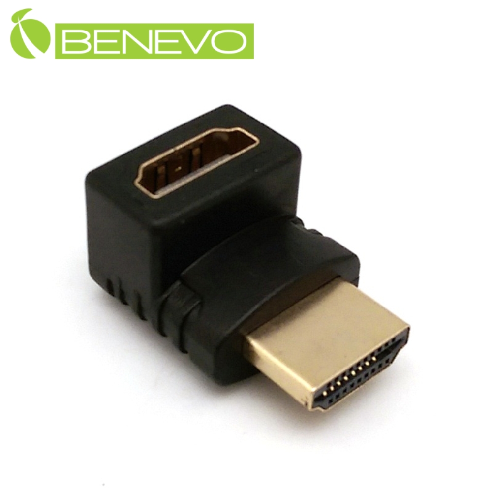 BENEVO上彎型 HDMI1.4 鍍金版公對母轉接頭