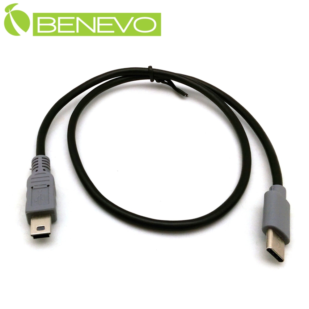 BENEVO OTG型 50cm USB3.1 Type-C(公)轉Mini USB(公)訊號傳輸線/充電轉接線