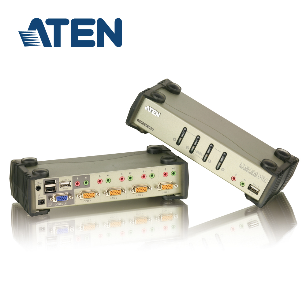 ATEN 4埠雙介面 KVM P多電腦切換器CS1734B 高速USB2.0支援