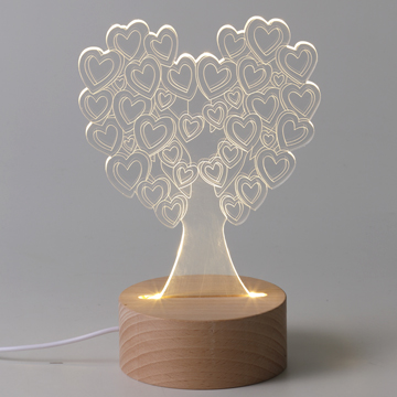 北歐3D立體 USB LED創意小夜燈-愛心樹