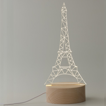 北歐3D立體 USB LED創意小夜燈-鐵塔