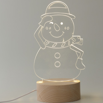 北歐3D立體 USB LED創意小夜燈-雪人