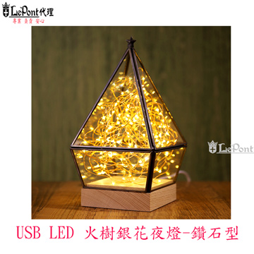 USB LED 火樹銀花夜燈-鑽石型(C-WF-LED024)