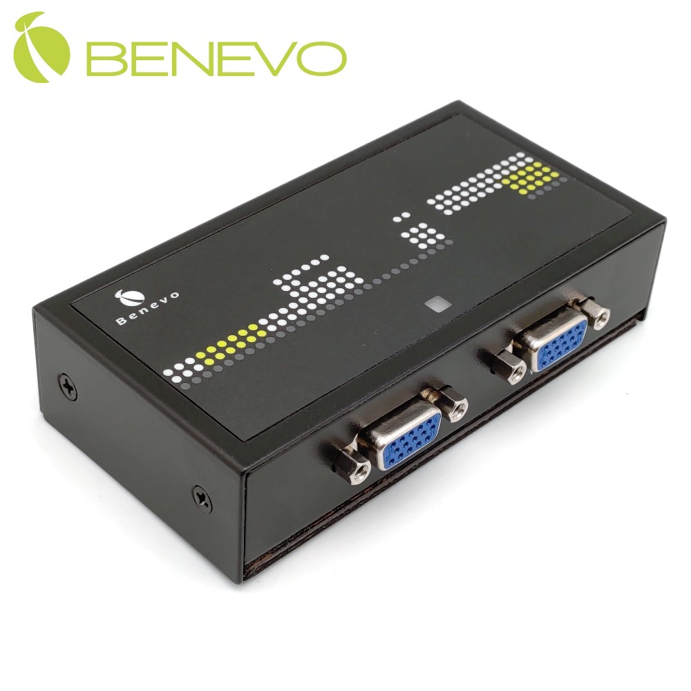 BENEVO UltraVideo BVS142 2埠磁吸式超高頻VGA螢幕分配器(450MHz)