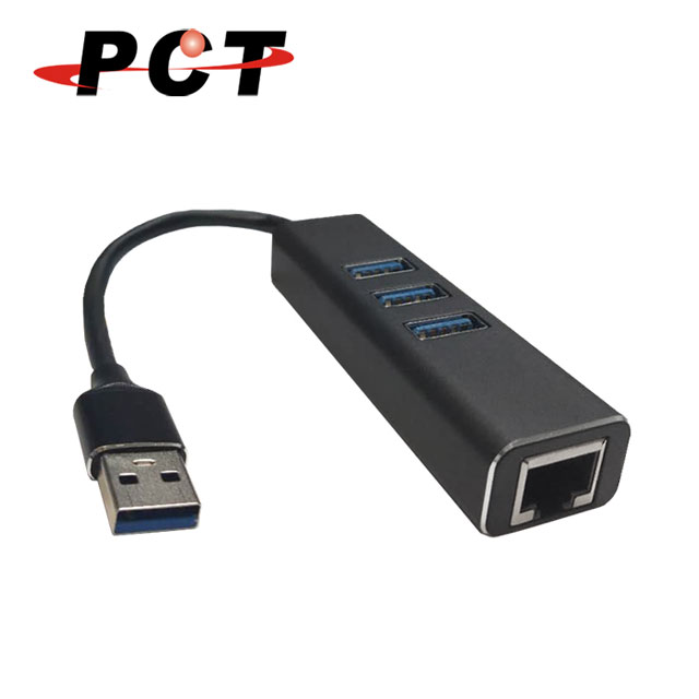 【PCT】USB 3.0 轉 3 Port USB 3.0 + RJ45 轉接器(UR3100-1)