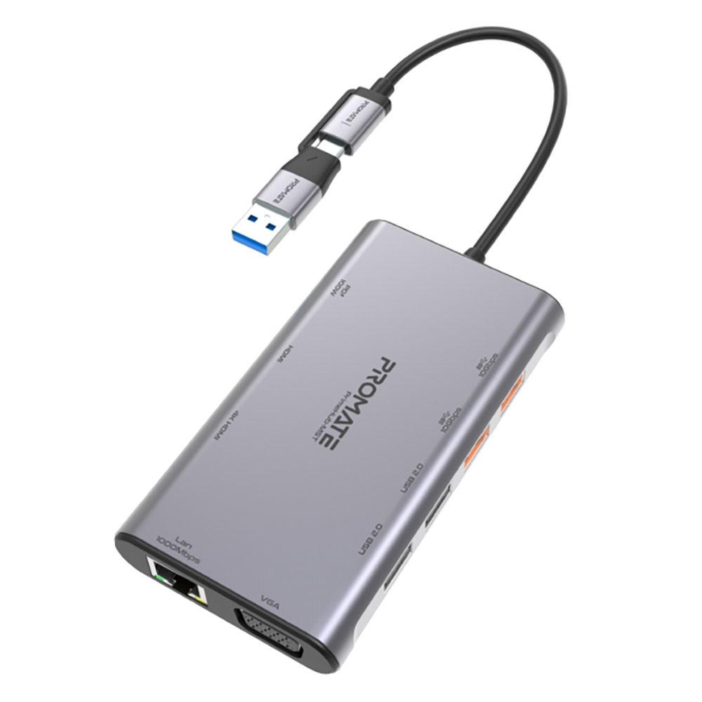 Promate 9合1 USB Type C 充電傳輸集線器(PrimeHUB-MST)
