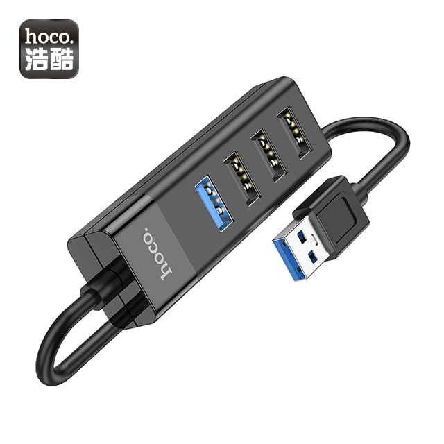 hoco. HB25 易和4合1轉換器 (USB轉USB3.0+USB2.0*3) 黑色