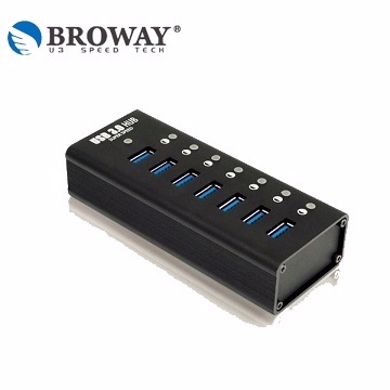 BROWAY USB3.0 5Gbps 7埠集線器 全鋁合金