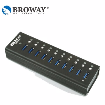 BROWAY USB3.0 10埠 HUB集線器 全鋁合金