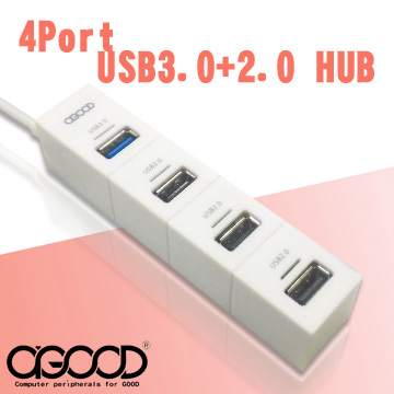 【A-GOOD】 USB3.0+2.0 4孔集線器 HUB