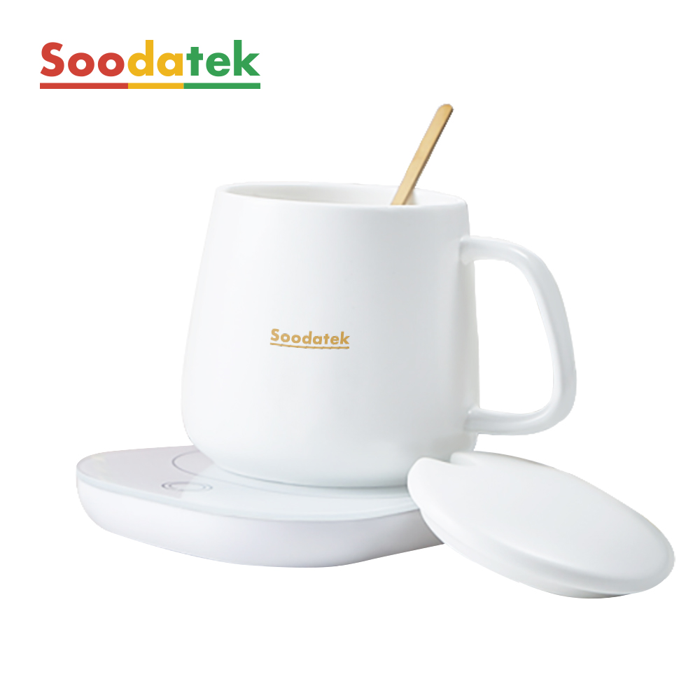 【Soodatek】保溫杯墊陶瓷杯精裝禮盒白色/SDKC-18W420ML-WT